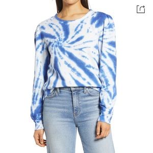 • TIE DYE PUFF SLEEVE SWEATSHIRT •